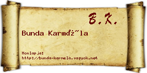 Bunda Karméla névjegykártya